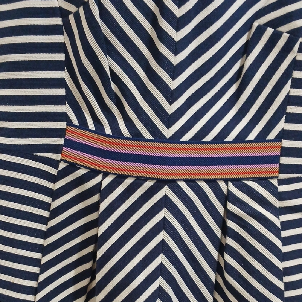 Maeve Black and White A-Line Midi Dress V-Neck Sleeveless New Without Tags - Picture 6 of 16